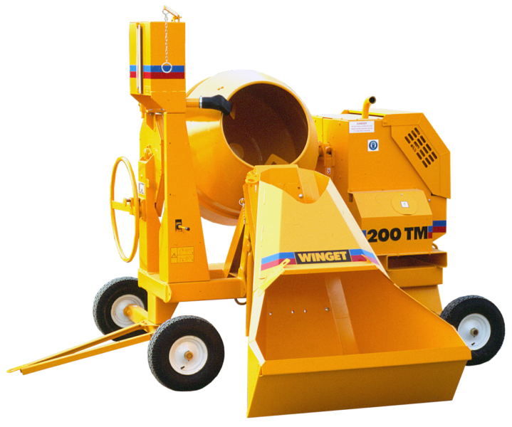 MECHANICALLY FED MIXERS - HOPPER FED TILTING DRUM