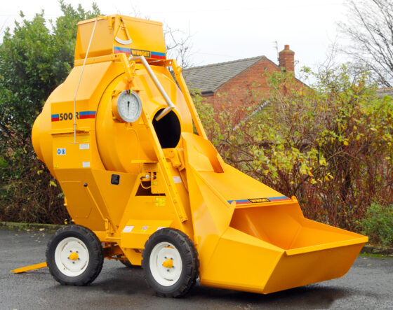 WINGET 500R DIESEL MIXER IN CAR PARK WITH TREES