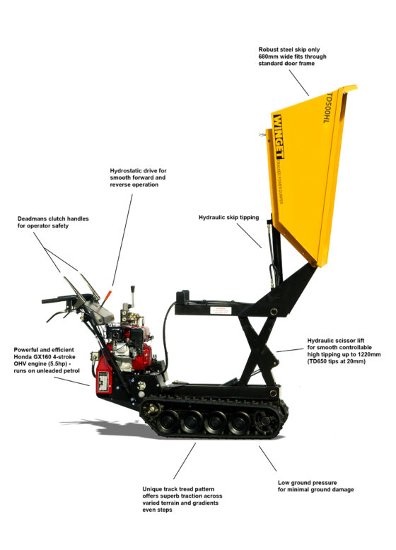 WINGET TD500HL HIGH LIFT TRACKED DUMPER FEATURES